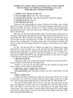 Nghiên Cứu, Phân Tích Và Đánh Giá Dư Lượng Thuốc Bảo Vệ Thực Vật Trong Sản Phẩm Rau, Củ, Quả Trên Địa Bàn Tỉnh Qủang Bình