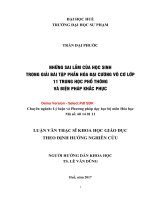 Những sai lầm của học sinh trong giải bài tập phần hóa học đại cương vô cơ lớp 11 THPT và biện pháp khắc phục (tt) 