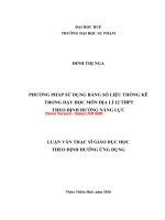 Phương pháp sử dụng bảng số liệu thống kê trong dạy học môn địa lí 12 THPT theo định hướng năng lực (tt) 