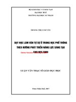 Dạy học làm văn tự sự ở trung học phổ thông theo hướng phát triển năng lực sáng tạo cho học sinh (tt) 