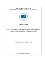 Đánh giá sự hài lòng đối với dịch vụ hành chính công tại sở tài chính tỉnh kiên giang 