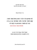 Chủ trương duy tân về kinh tế của các sĩ phu yêu nước tiến bộ ở việt nam đầu thế kỷ XX (tt) 