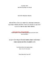 Bồi dưỡng năng lực hợp tác cho học sinh qua dạy học nhóm chương “mắt  các dụng cụ quang” vật lí 11 trung học phổ thông (tt) 