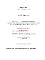 Nghiên cứu quá trình chuyển đổi và hiện trạng cơ cấu sử dụng đất nông nghiệp huyện phong điền, tỉnh thừa thiên huế  (tt) 