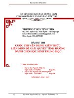 VẬN DỤNG KIẾN THỨC  LIÊN MÔN ĐỂ GIẢI QUYẾT TÌNH HUỐNG DÀNH CHO HỌC SINH TRUNG HỌC: AN TOÀN THỰC PHẨM – VẤN ĐỀ NÓNG BỎNG HIỆN NAY