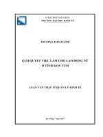Giải quyết việc làm cho lao động nữ ở tỉnh Kon Tum