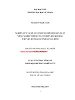 Nghiên cứu và đề xuất một số mô hình sản xuất nông nghiệp thích ứng với biến đổi khí hậu ở huyện bố trạch, tỉnh quảng bình (tt) 