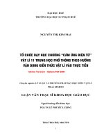 Tổ chức dạy học chương cảm ứng điện từ vật lí 11 THPT theo hướng vận dụng kiến thức vật lí vào thực tiễn (tt) 