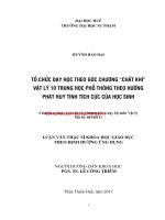 Tổ chức dạy học theo góc chương chất khí vật lý 10 THPT theo hướng phát huy tính tích cực của HS (tt) 