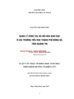 Quản lý công tác xã hội hóa giáo dục ở các trường tiểu học thành phố đông hà, tỉnh quảng trị (tt) 