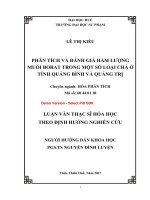 Phân tích, đánh giá hàm lượng muối borat trong một số loại chả ở tỉnh quảng bình và quảng trị (tt) 