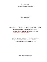 Quản lý xây dựng trường THCS đạt chuẩn quốc gia trên địa bàn huyện triệu phong, tỉnh quảng trị (tt) 