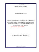 Nghiên cứu thành phần hóa học và hoạt tính kháng khuẩn, kháng nấm, kháng oxi hóa của cây lạc tiên (passiflora foetida l ) ở tỉnh thừa thiên huế bằng dung môi hữu cơ ít phân cực (tt) 