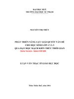 Phát triển năng lực giải quyết vấn đề cho học sinh lớp 4 và 5 qua dạy học mạch kiến thức thời gian  (tt) 