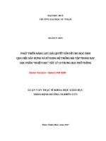 Phát triển năng lực giải quyết vấn đề cho học sinh qua việc xây dựng và sử dụng hệ thống bài tập trong dạy học phần “ nhiệt học‟‟ vật lý 10 trung học phổ thông (tt) 