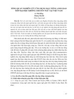 TỔNG QUAN NGHIÊN cứu ỨNG DỤNG dạy TIẾNG ANH GIAO TIẾP đại học KHÔNG CHUYÊN NGỮ tại VIỆT NAM (tt) 