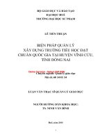 Biện pháp quản lý xây dựng trường tiểu học đạt chuẩn quốc gia tại huyện vĩnh cửu, tỉnh đồng nai (tt) 