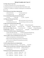 câu hỏi trắc nghiệm ôn thi học kì 2 môn sinh học 11