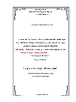 Nghiên cứu chiết tách, thành phần hóa học và thăm dò hoạt tính kháng oxi hóa của chè khô (tt) 