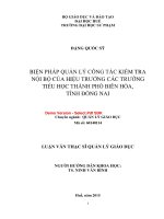 Biện pháp quản lý công tác kiểm tra nội bộ của hiệu trưởng các trường tiểu học thành phố biên hòa, tỉnh đồng nai  (tt) 