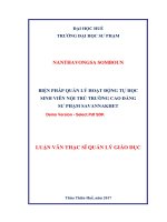 Biện pháp quản lý hoạt động tự học sinh viên nội trú của trường cao đẳng sư phạm savannakhet (tt) 