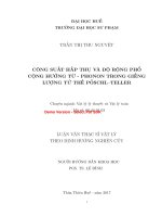 Công suất hấp thụ và độ rộng phổ cộng hưởng từ phonon trong giếng lượng tử thế poschl  teller  (tt) 