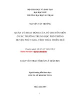 Quản lý hoạt động của tổ chuyên môn ở các trường THPT huyện phú vang, tỉnh thừa thiên huế (tt) 