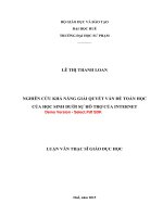 Nghiên cứu khả năng giải quyết vấn đề toán học của học sinh dưới sự hỗ trợ của internet (tt) 