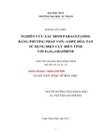 Nghiên cứu xác định paracetamol bằng phương pháp von ampe hòa tan sử dụng điện cực biến tính với fe3o4 graphene (tt) 
