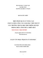 Biện pháp quản lý nâng cao chất lượng công tác giáo dục thể chất ở các trường THPT huyện phong điền, tỉnh thừa thiên huế (tt) 