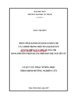 Phân tích, đánh giá hàm lượng chì và cadimi trong một số loại hải sản ở vùng biển cửa việt   quảng trị bằng phương pháp quang phổ hấp thụ nguyên tử (tt) 