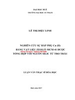 Nghiên cứu sự hấp phụ ion Cu(II) bằng vật liệu zeolit MCM 41 được tổng hợp với nguồn silic từ tro trấu (tt) 