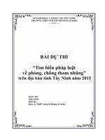BÀI DỰ THI Tìm hiểu pháp luật về phòng, chống tham nhũng trên địa bàn tỉnh Tây Ninh