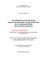 Phát triển năng lực tự học cho học sinh trong dạy học nhóm chương “các định luật bảo toàn” vật lý 10 trung học phổ thông với sự hỗ trợ của phiếu học tập  (tt) 