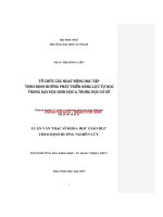 Tổ chức các hoạt động học tập theo định hướng phát triển năng lực tự học trong dạy học sinh học 6, trung học cơ sở (tt) 
