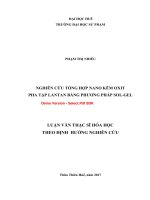 Nghiên cứu tổng hợp nano kẽm oxit pha tạp lantan bằng phương pháp sol gel (tt) 