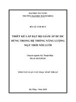 Thiết kế lắp đặt bộ giảm áp DC DC dùng trong hệ thống năng lượng mặt trời nối lưới