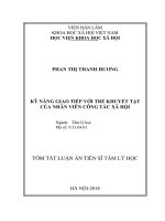 Kỹ năng giao tiếp với trẻ khuyết tật của nhân viên công tác xã hội  tt