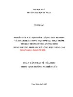 Nghiên cứu xác định hàm lượng axit benzoic và saccharin trong một số loại thực phẩm truyền thống ở tỉnh quảng bình bằng phương pháp sắc ký lỏng hiệu năng cao (tt) 