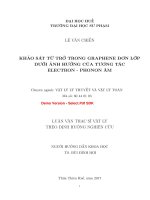 Khảo sát từ trở trong graphene đơn lớp dưới ảnh hưởng của tương tác electron   phonon âm (tt) 