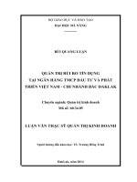Quản trị rủi ro tín dụng tại ngân hàng TMCP đầu tư và phát triển việt nam   chi nhánh bắc daklak