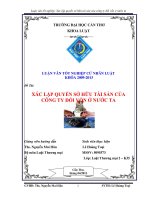 LUẬN văn LUẬT THƯƠNG mại xác lập QUYỀN sở hữu tài sản của CÔNG TY đối vốn ở nước TA 