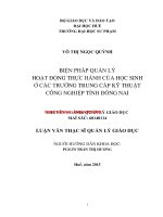 Biện pháp quản lý hoạt động thực hành của học sinh ở các trường trung cấp kỹ thuật công nghiệp tỉnh đồng nai  (tt) 