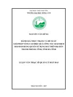 Đánh giá thực trạng và đề xuất giải pháp nâng cao hiệu quả công tác đăng ký giao dịch bảo đảm bằng quyền sử dụng đất trên địa bàn thành phố Hà Tĩnh, tỉnh Hà Tĩnh (Luận văn thạc sĩ)