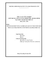 MỘT số GIẢI PHÁP NÂNG CAO HIỆU QUẢ QUẢN lý NHÀ nước BẰNG PHÁP LUẬT ở địa PHƯƠNG cơ sở TRONG GIAI đoạn HIỆN NAY