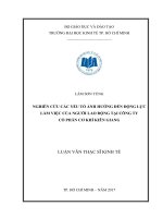 Nghiên cứu các yếu tố ảnh hưởng đến động lực làm việc của người lao động tại công ty cổ phần cơ khí kiên giang 