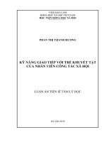 Kỹ năng giao tiếp với trẻ khuyết tật của nhân viên công tác xã hội (Luận án tiến sĩ)