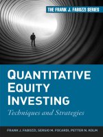tài liệu Quantitative equity investing techniques and strategies FRANK j  FABOZZI SERGIO m  FOCARDI