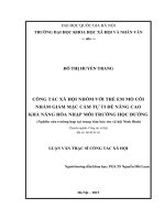 Công tác xã hội nhóm với trẻ em mồ côi nhằm giảm mặc cảm tự ti để nâng cao khả năng hòa nhập môi trường học đường ( Nghiên cứu trường hợp tại Trung tâm bảo trợ xã hội Ninh Bình)