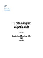 Từ điển năng lực phẩm chất theo Organizational Readiness Office